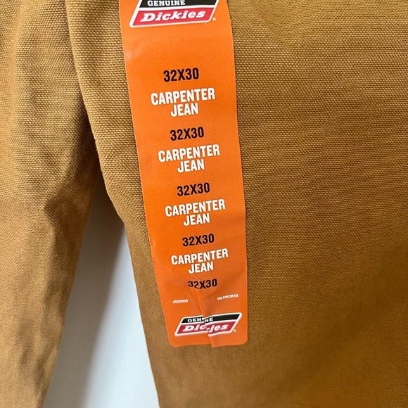 Dickies Tan Carpenter Jeans 32x30 Relaxed Fit - Fits Over Boots - New w/ Tags - Picture 4 of 10